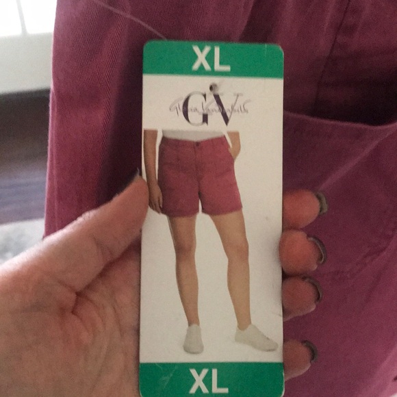 NWT GV Gloria Vanderbilt Women's Utility Shorts XL Pink - Picture 3 of 8